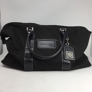 Anne Klein large logo weekender travel tote bag